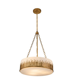 Sawgrass 53cm Cylindrical Pendant Ceiling Light Gold Leaf with Antique Glaze-1