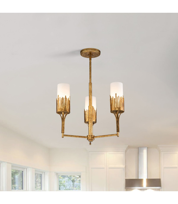 Sawgrass Multi Arm Pendant Ceiling Light Gold Leaf with Antique Glaze-2