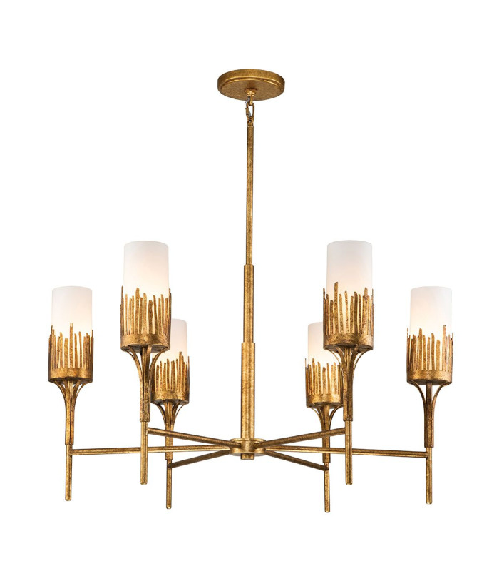 Sawgrass 6 Light Multi Arm Pendant Ceiling Light Gold Leaf with Antique Glaze-1