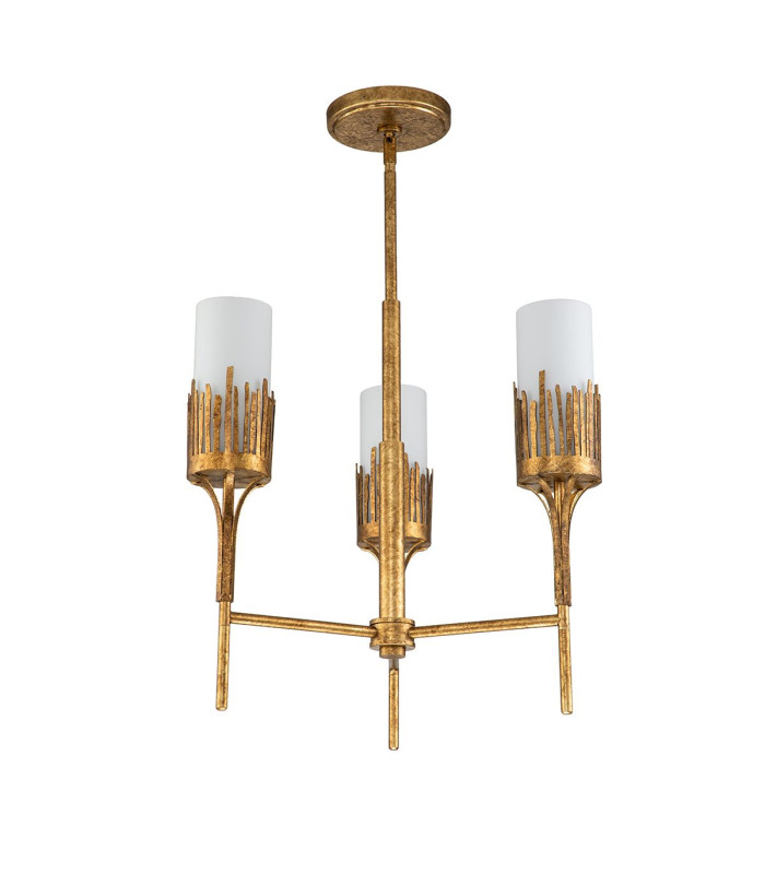 Sawgrass Multi Arm Pendant Ceiling Light Gold Leaf with Antique Glaze-4