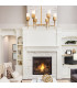Sawgrass 6 Light Multi Arm Pendant Ceiling Light Gold Leaf with Antique Glaze-2