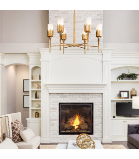 Sawgrass 6 Light Multi Arm Pendant Ceiling Light Gold Leaf with Antique Glaze-2