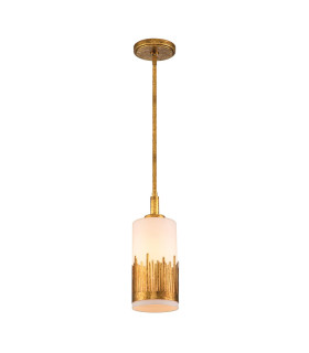 Sawgrass Slim Pendant Ceiling Light Gold Leaf with Antique Glaze-1