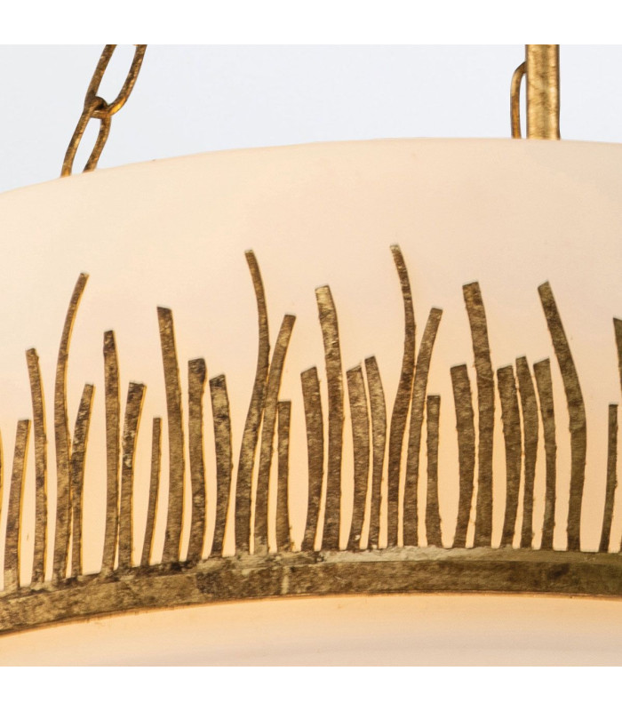 Sawgrass 53cm Cylindrical Pendant Ceiling Light Gold Leaf with Antique Glaze-6