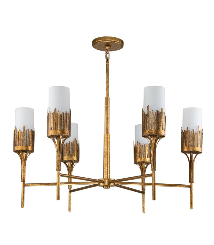 Sawgrass 6 Light Multi Arm Pendant Ceiling Light Gold Leaf with Antique Glaze-5