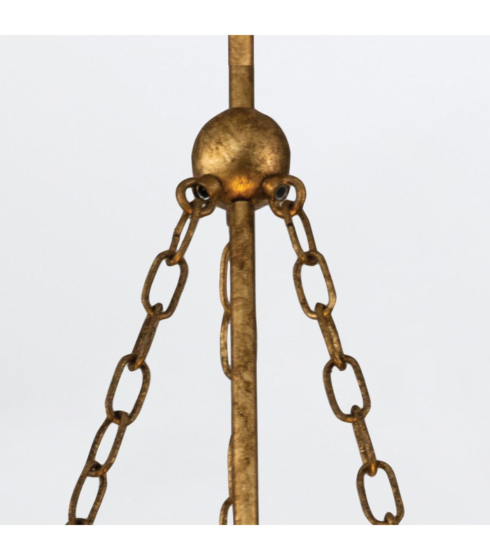 Sawgrass 53cm Cylindrical Pendant Ceiling Light Gold Leaf with Antique Glaze-8