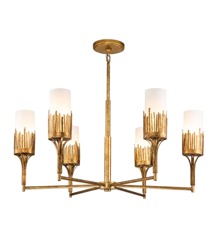 Sawgrass 6 Light Multi Arm Pendant Ceiling Light Gold Leaf with Antique Glaze-6