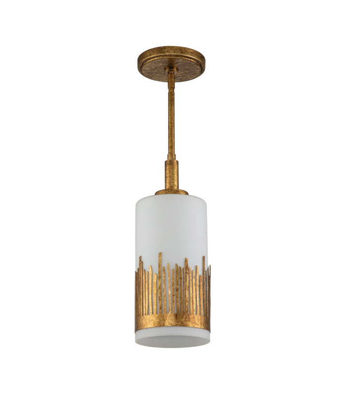 Sawgrass Slim Pendant Ceiling Light Gold Leaf with Antique Glaze-5