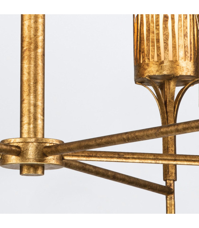 Sawgrass 6 Light Multi Arm Pendant Ceiling Light Gold Leaf with Antique Glaze-9