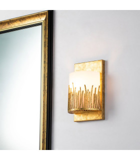 Sawgrass Bathroom Wall Lamp Gold Leaf with Antique Glaze IP44-2