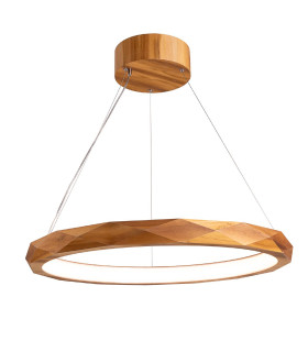 Angular Integrated LED Pendant Ceiling Light Teak-1