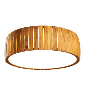 Barrel Cylindrical Pendant Ceiling Light Teak-1