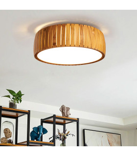 Barrel Cylindrical Pendant Ceiling Light Teak-2