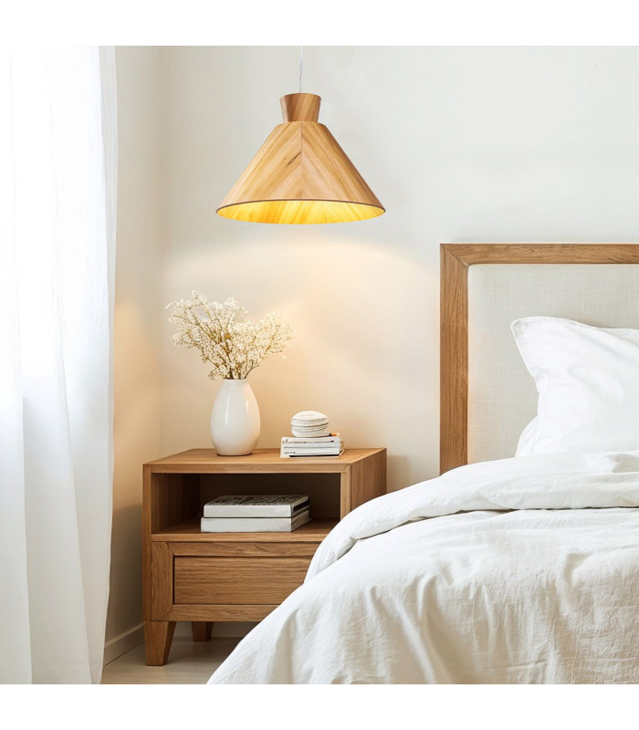 Conical Dome Pendant Ceiling Light Teak-2