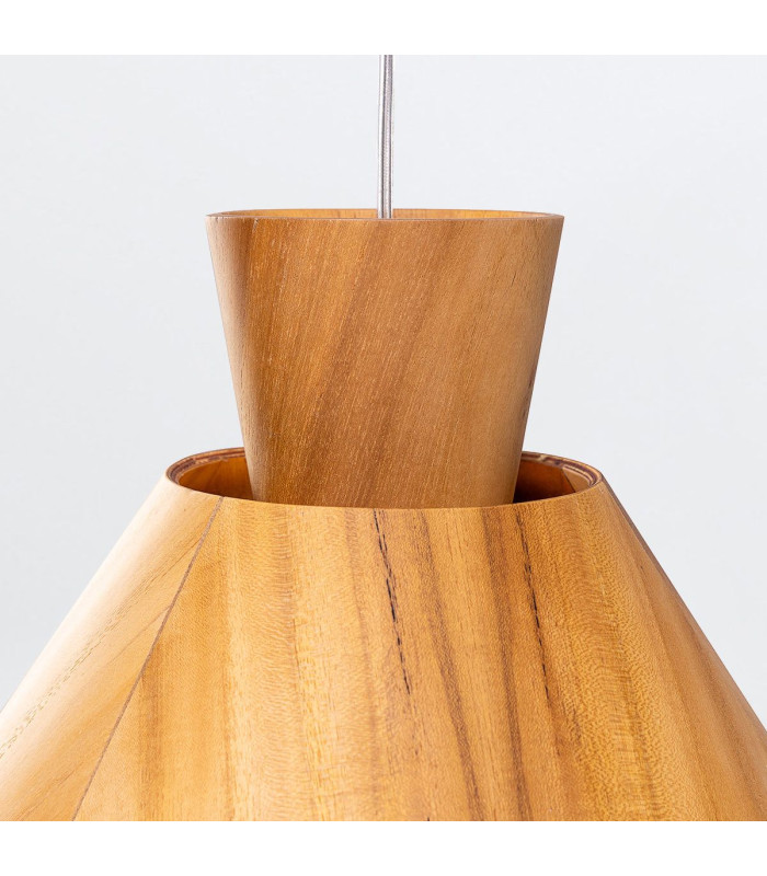 Conical Dome Pendant Ceiling Light Teak-5