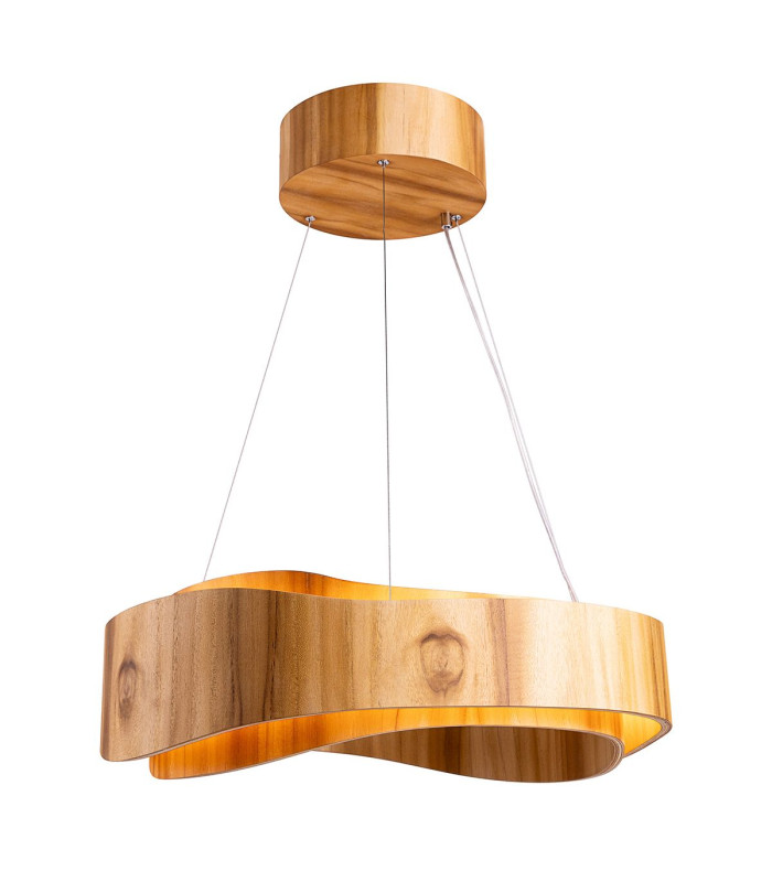 Horizon 60cm Cylindrical Pendant Ceiling Light Teak-1