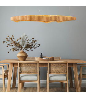 Horizon 140cm Bar Pendant Ceiling Light Teak-2