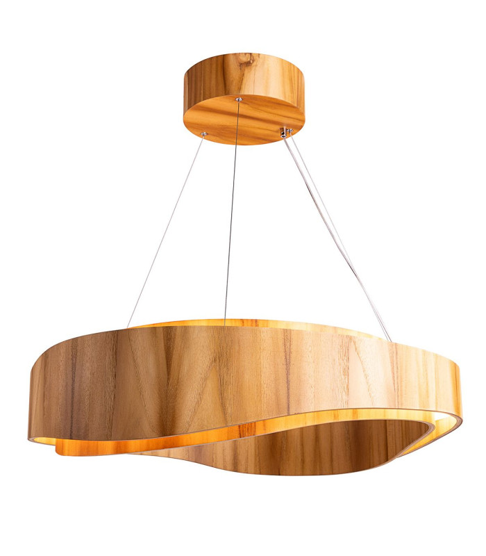 Horizon 80cm Cylindrical Pendant Ceiling Light Teak-1