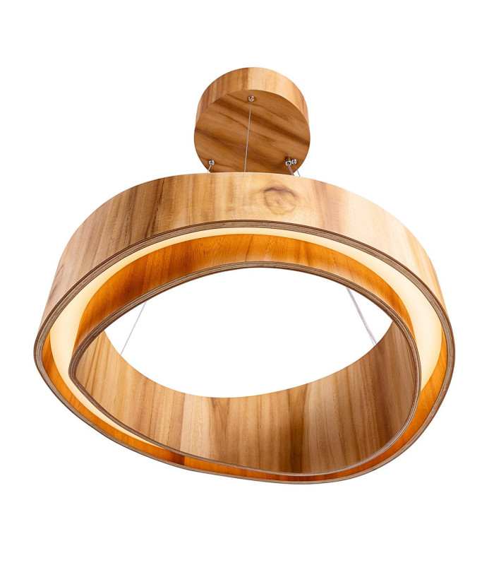 Horizon 60cm Cylindrical Pendant Ceiling Light Teak-3