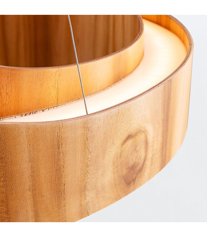 Horizon 60cm Cylindrical Pendant Ceiling Light Teak-4