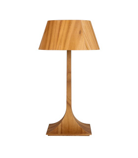 Nostalgia Table Lamp with Round Tapered Shade Teak-1