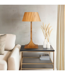 Nostalgia Table Lamp with Round Tapered Shade Teak-2