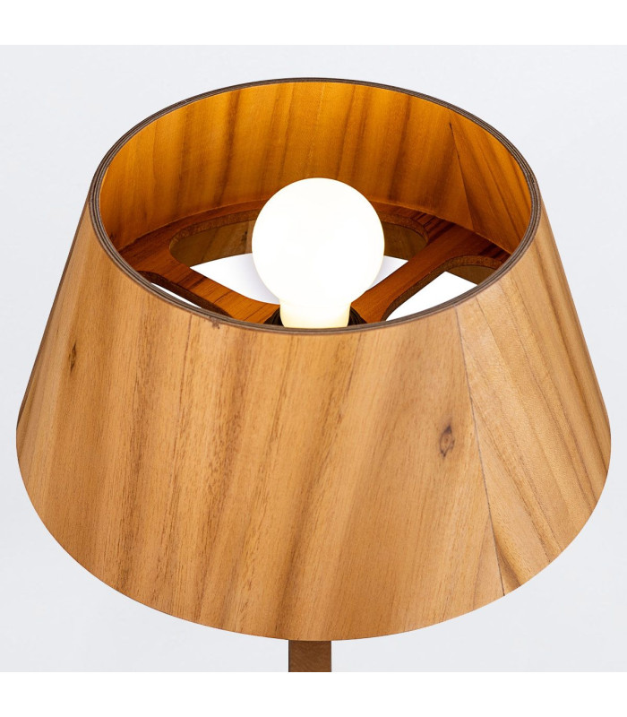 Nostalgia Table Lamp with Round Tapered Shade Teak-5
