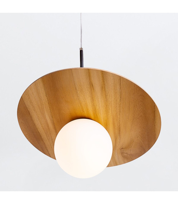 Orbit Dome Pendant Ceiling Light Teak-5