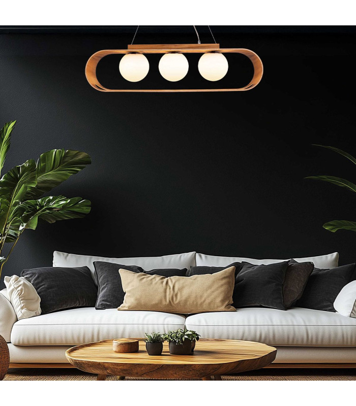 Sfera Bar Pendant Ceiling Light Teak-2