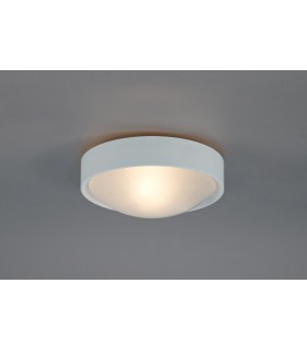 IP44 1 Light E27 Flush Ceiling Light, White Frame with Frosted Glass - 2