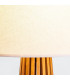 Slatted Table Lamp with Round Tapered Shade Teak-4