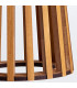 Slatted Table Lamp with Round Tapered Shade Teak-5