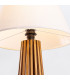 Slatted Table Lamp with Round Tapered Shade Teak-6