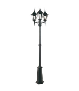 Valencia Triple Head Outdoor Lamp Post Black IP54-1