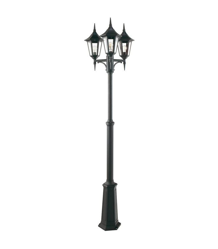 Valencia Triple Head Outdoor Lamp Post Black IP54-1