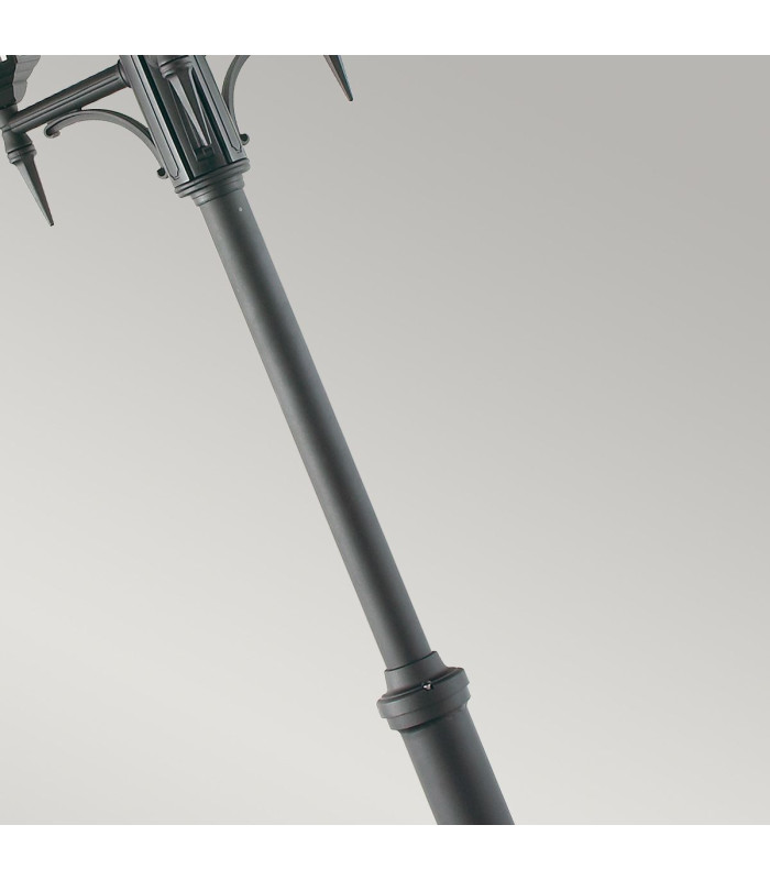 Valencia Triple Head Outdoor Lamp Post Black IP54-5