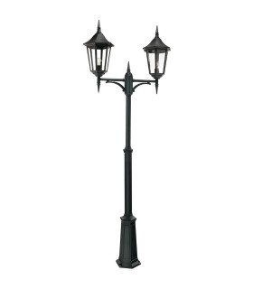 Valencia Grande Twin Head Outdoor Lamp Post Black IP54-1