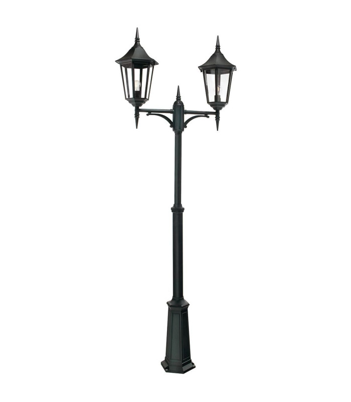 Valencia Grande Twin Head Outdoor Lamp Post Black IP54-1