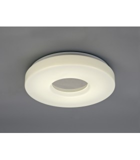 IP44 18W LED Medium Flush Ceiling Light, 4000K 1400lm CRI80, Polished Chrome with White Acrylic Diffuser - 2