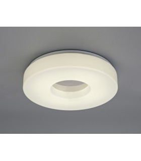 IP44 24W LED Large Flush Ceiling Light, 4000K 2000lm CRI80, Polished Chrome with White Acrylic Diffuser - 2