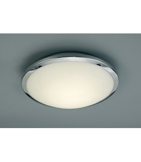 IP44 12W LED Flush Ceiling Light, 4000K 840lm CRI80, Polished Chrome Trim with Opal Glass - 2