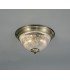IP44 2 Light E14 Flush Ceiling Light, Antique Brass with Clear Ribbed Glass - 2