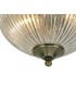 IP44 2 Light E14 Flush Ceiling Light, Antique Brass with Clear Ribbed Glass - 5