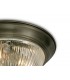 IP44 2 Light E14 Flush Ceiling Light, Antique Brass with Clear Ribbed Glass - 7
