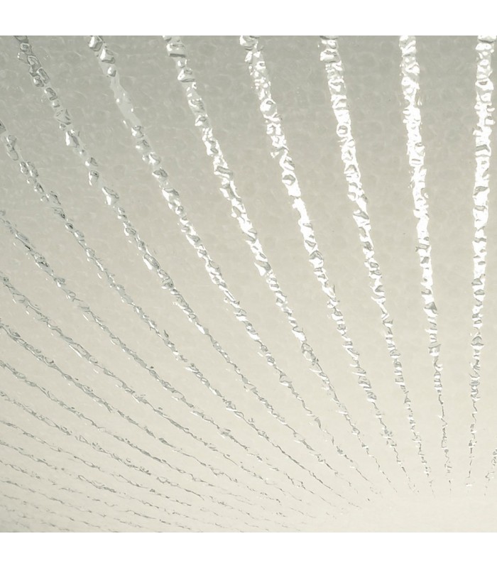 18W LED Medium Flush Ceiling Light, 400mm Round, 4000K 1500lm CRI80, Sunray Pattern Glass with Polished Chrome Detail - 5