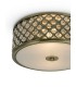 2 Light E14, Flush Ceiling Light, 300mm Round, Antique Brass with Crystal Glass And Opal Glass Diffuser - 4