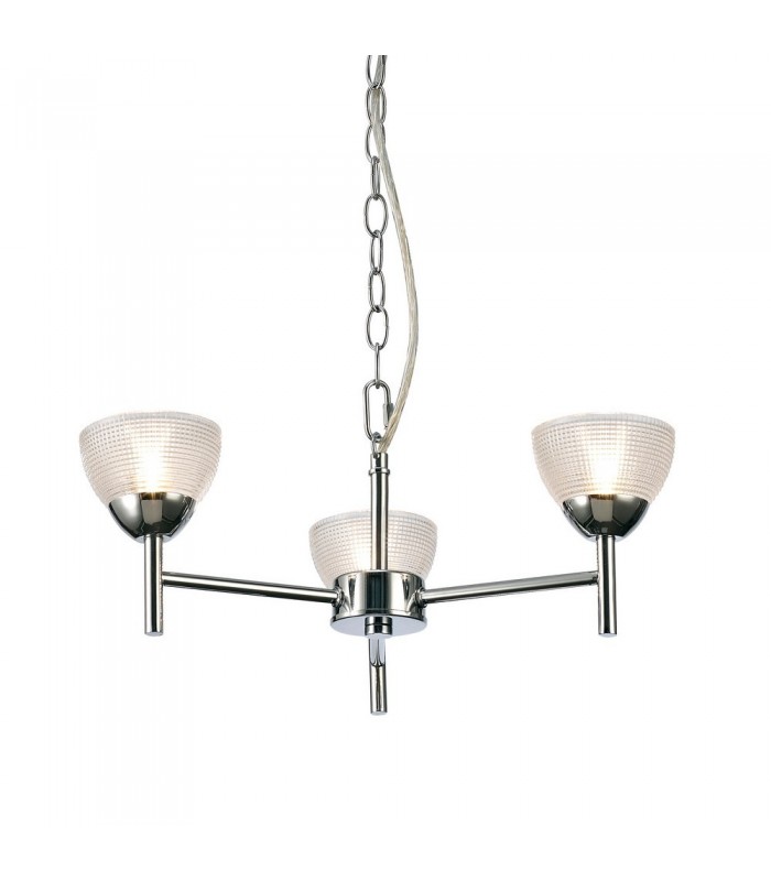Ceiling 3 Light G9 Ceiling Pendant, Semi Ceiling, Polished Chrome with Clear Prismatic Glass - 8