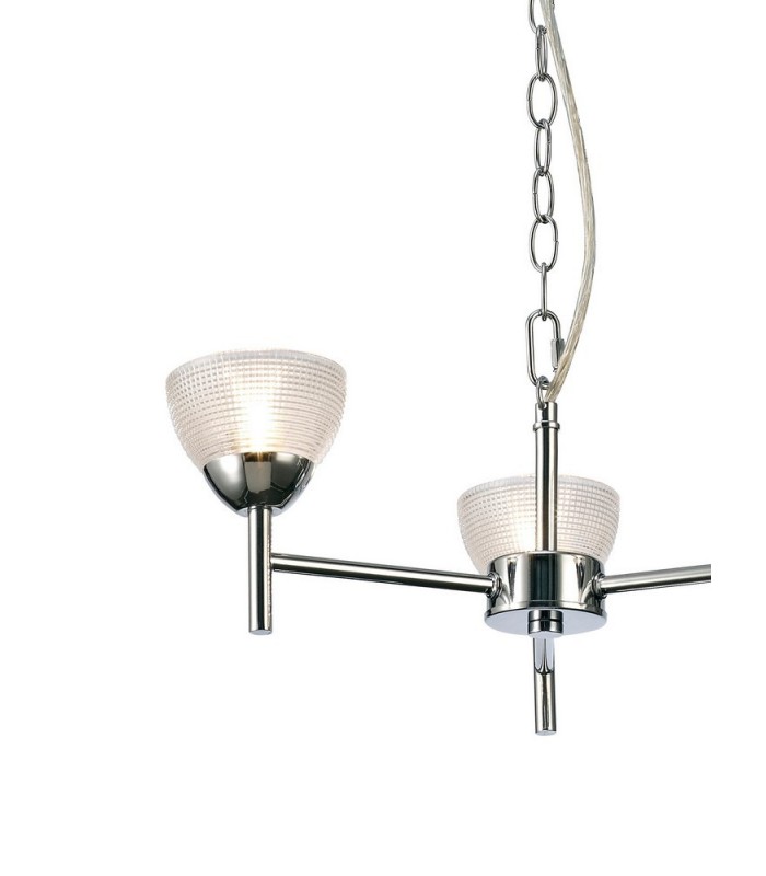 Ceiling 3 Light G9 Ceiling Pendant, Semi Ceiling, Polished Chrome with Clear Prismatic Glass - 9
