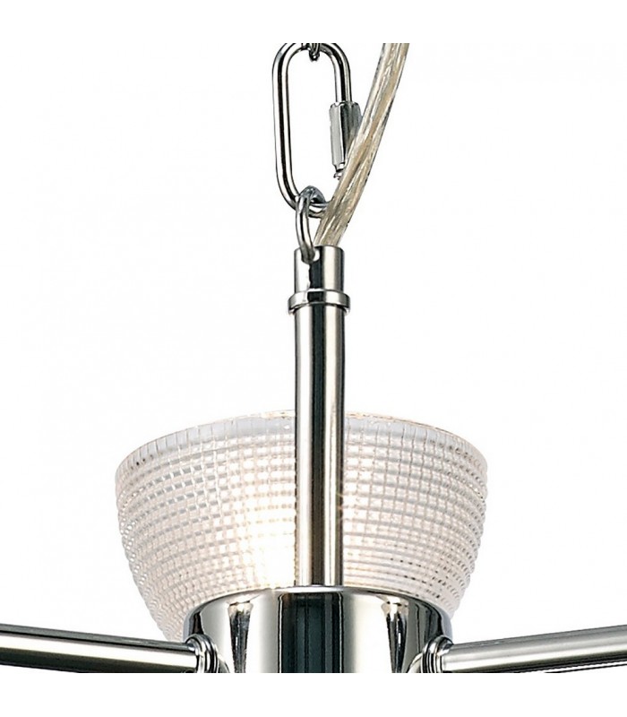 Ceiling 3 Light G9 Ceiling Pendant, Semi Ceiling, Polished Chrome with Clear Prismatic Glass - 10
