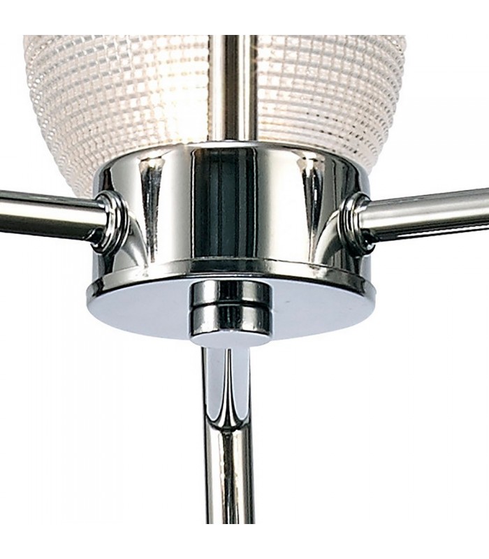 Ceiling 3 Light G9 Ceiling Pendant, Semi Ceiling, Polished Chrome with Clear Prismatic Glass - 11